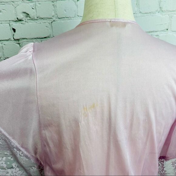 VTG 70s Erica Loren NY Lavender/Pink Satin Peignoir Night Gown - Picture 7 of 9